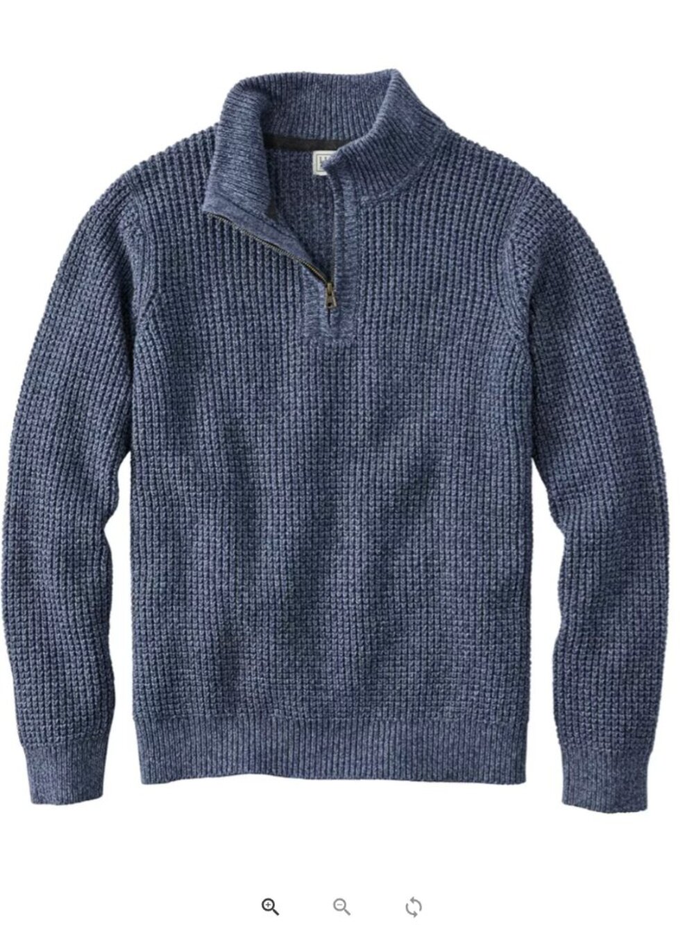 LL Bean Men's Organic Cotton Waffle Sweater, Quarter Zip